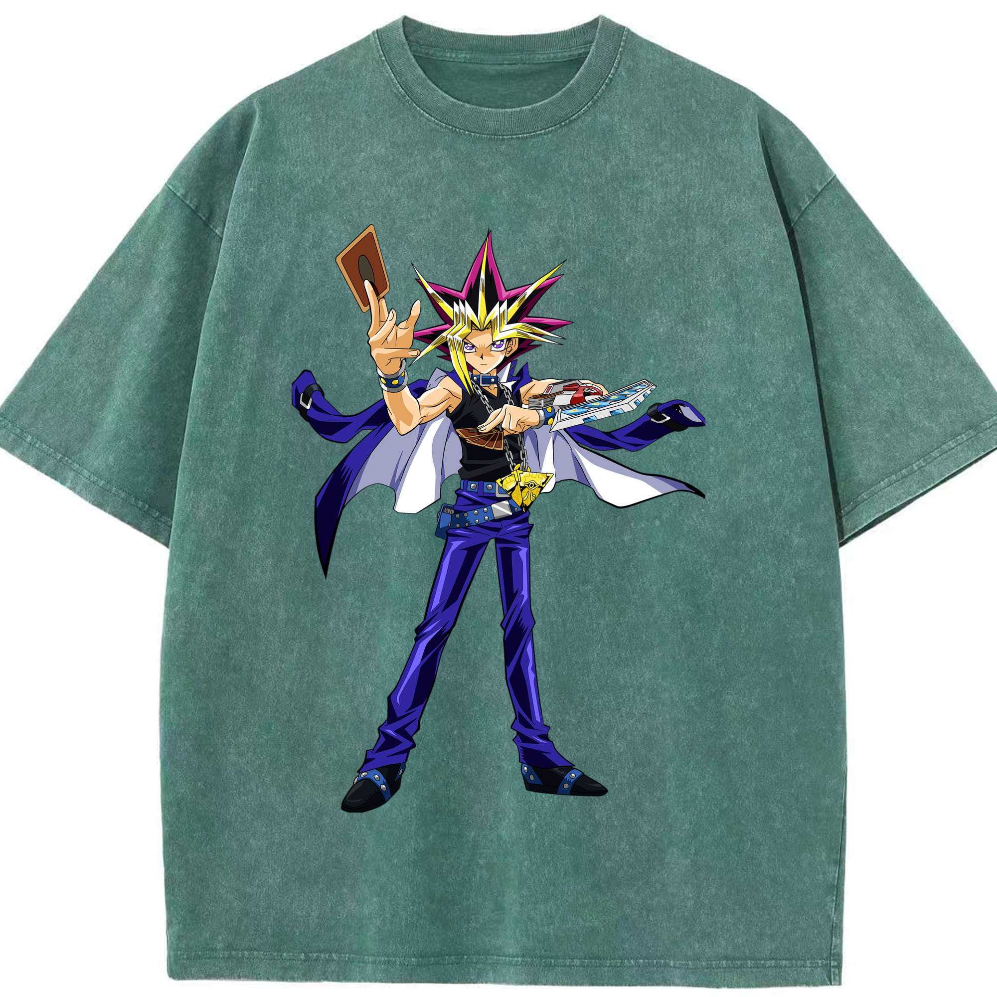 （画像用） 遊☆戯☆王 Yu-Gi-Oh! 綿100% ヴィンテージ風 半袖Tシャツ（フロントプリント）
